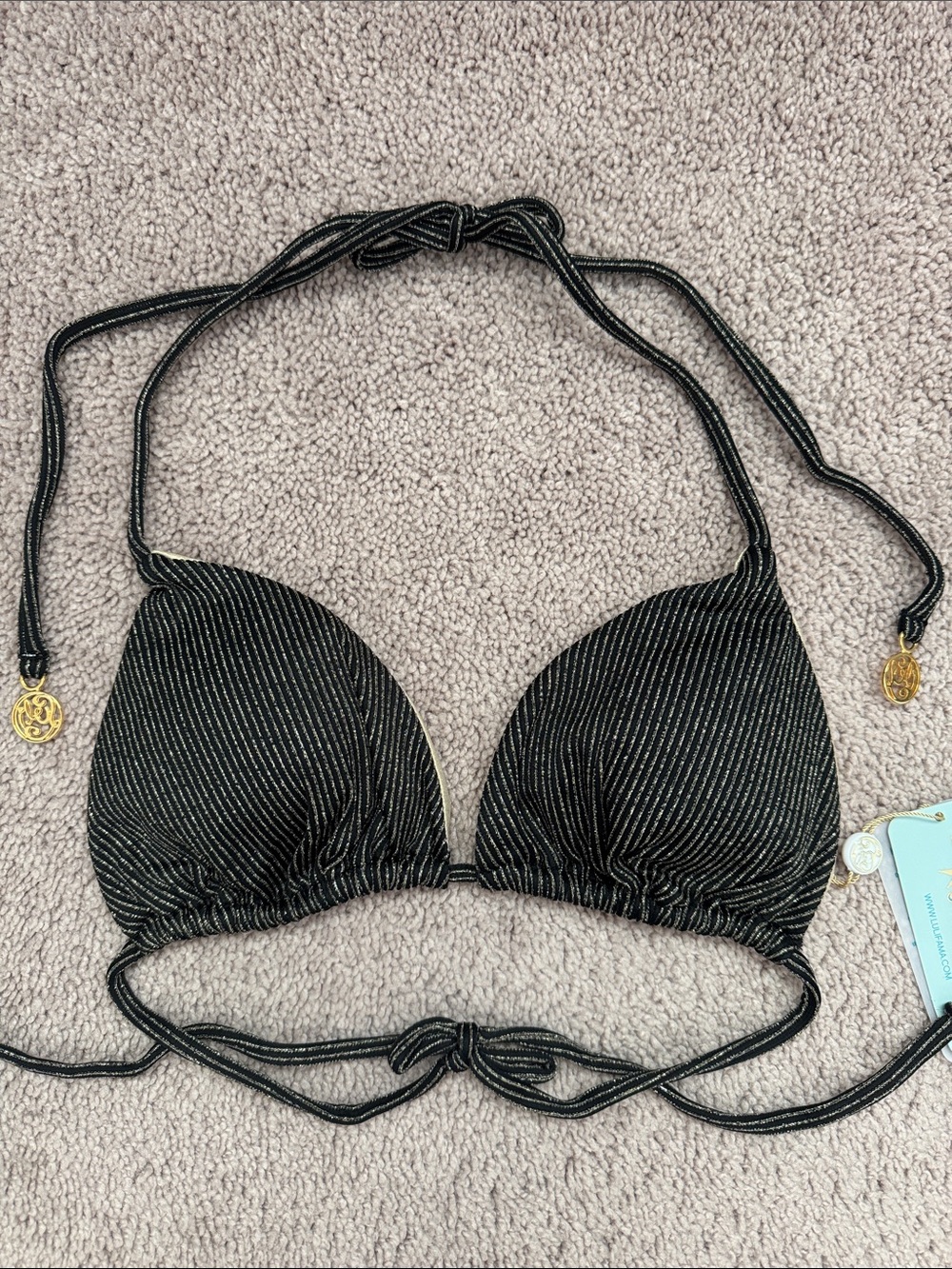 Luli Fama Havana Nights Seamless Triangle Bikini Top Size M